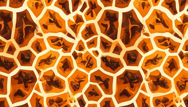 キリン柄のパターン背景_Giraffe pattern background