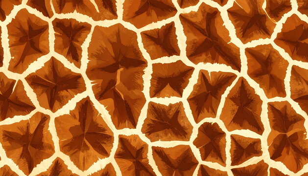 キリン柄のパターン背景_Giraffe pattern background