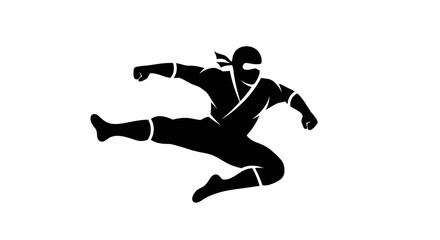 Obraz premium Ninja jumping in mid air.