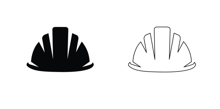 Hard hat icon, Hard hat Silhouette Vector