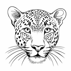 Obraz premium Abstract artistic illustration of a cheetahs face with colorful spots.