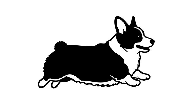 Black and white Corgi dog 2.