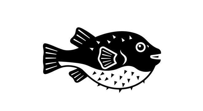 Black and white puffer fish.