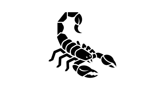 Black Scorpion Silhouette Icon Graphic.