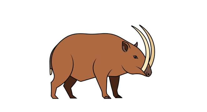 Brown Boar with Large Tusks 1.
