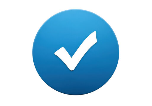 Blue circle with a white checkmark symbol