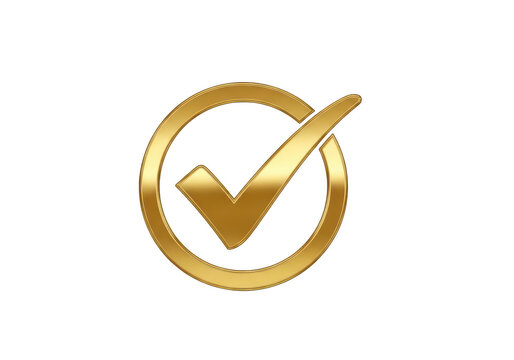 Golden checkmark symbol representing success and approval