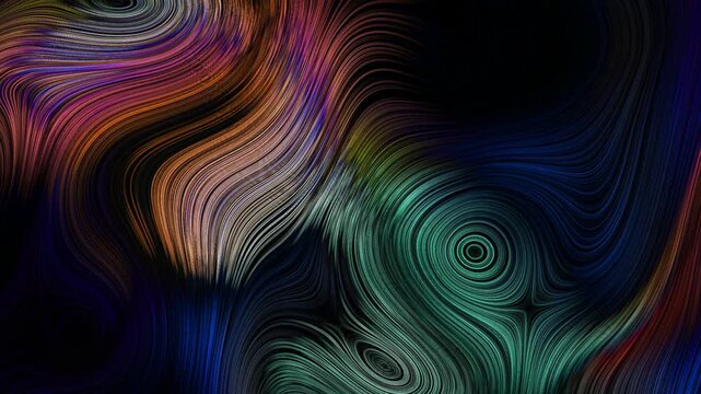 Multi- Colored Abstract Swirls with Dark Background