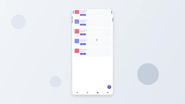 Mobile App Interface Simulation with List Items