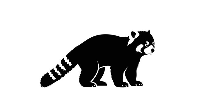 Raccoon Animal Black Silhouette.