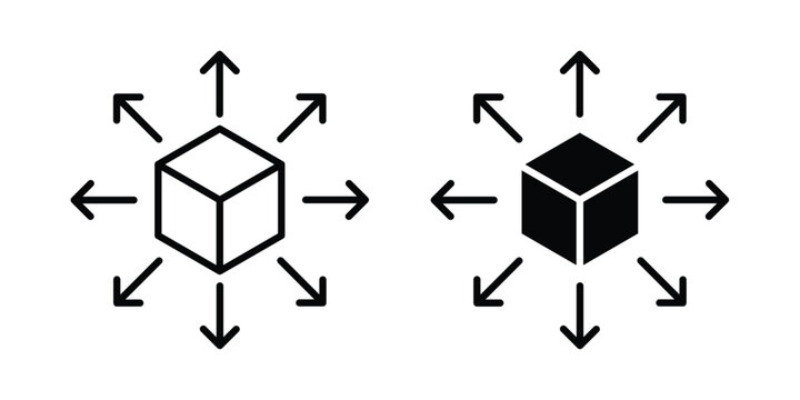 Distribution box icon elements pack. icons suitable for projects