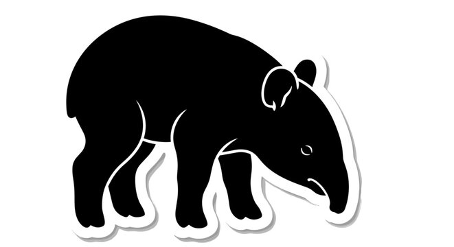 Black animal sticker illustration.