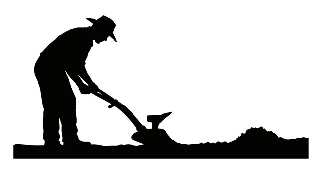 Man digging with a shovel.