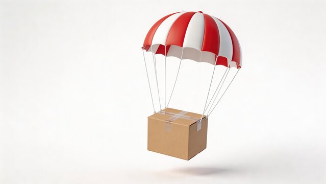Cardboard box with parachute