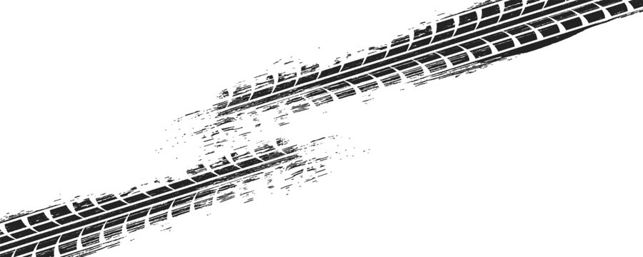 Car tread silhouette. Grunge mud splash texture Vector textured tire print. Design element.vector