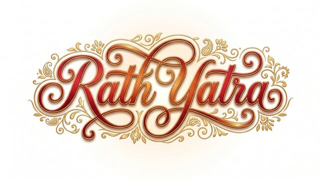 Concept for Rath Yatra decorative calligraphy design background.