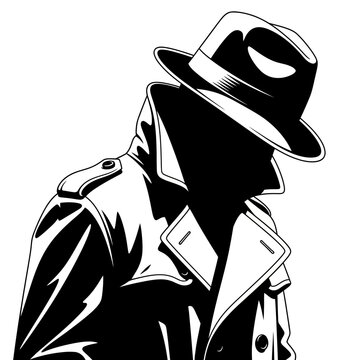 Mysterious Man Silhouette Detective