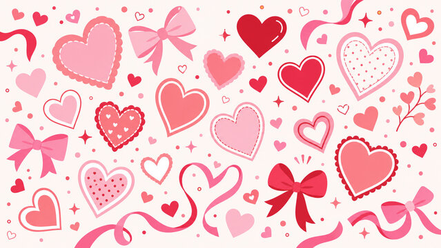 Cutw seamless background with hearts