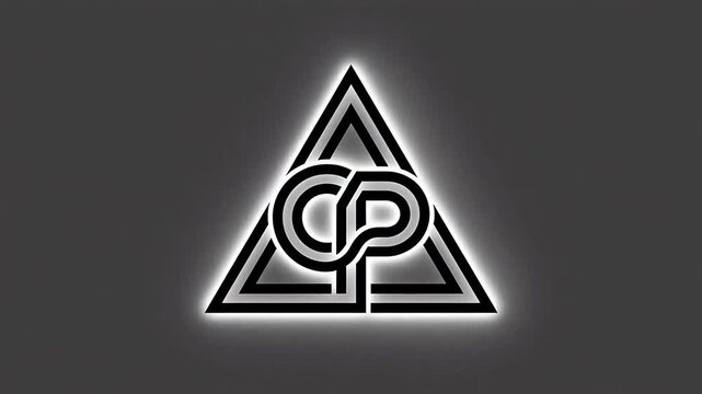 Geometric logo with triangle and letters emphasizing modern aesthetics and minimalist design