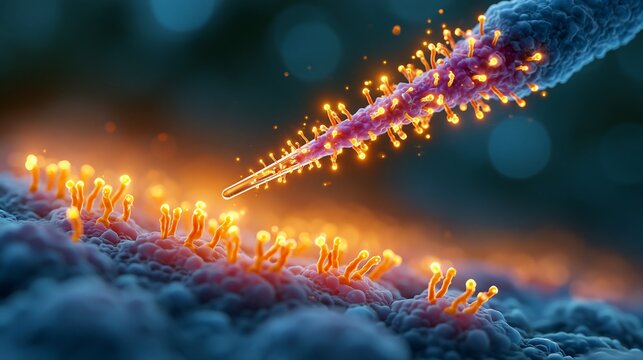 Automated patch clamp workstation probe interacting with cell membrane