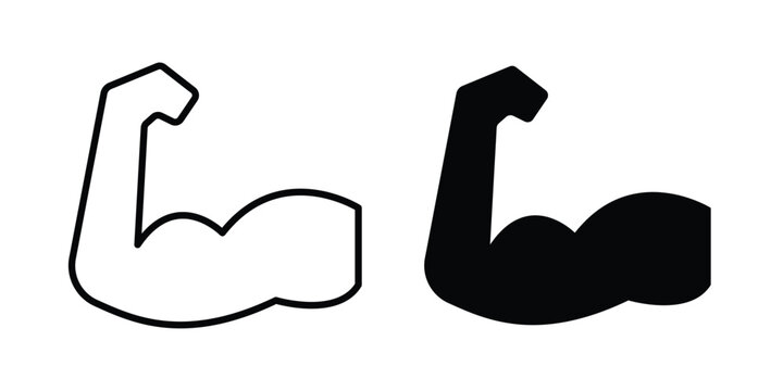Strong arm icon elements pack. icons suitable for projects