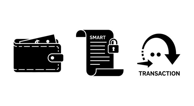 Smart Contract Wallet Transaction Icon Set