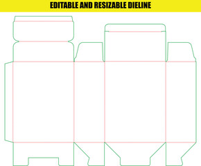 Professional tuck end box dieline template for custom packaging design and commercial product printing projects © Jashim