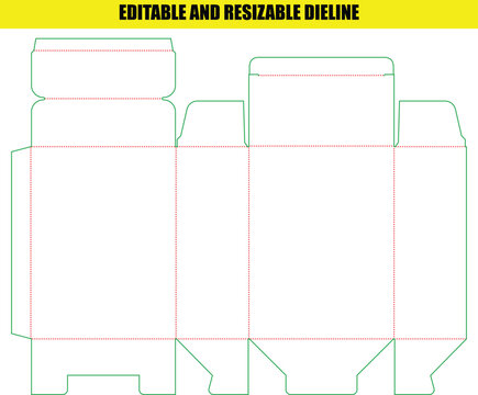 Professional tuck end box dieline template for custom packaging design and commercial product printing projects