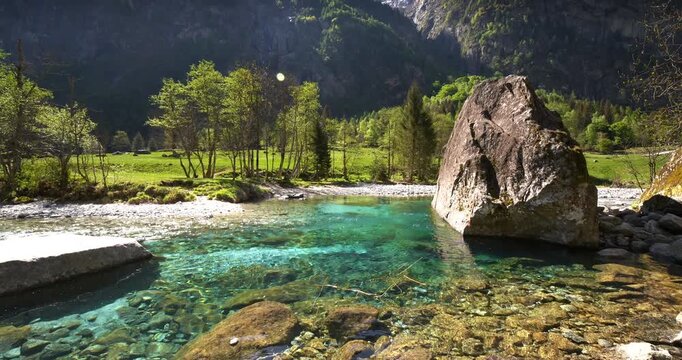  Fantastic landscape on a stream in the Mello valley.