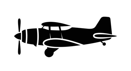 Vintage Biplane Silhouette Icon © Roni