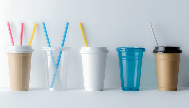 single use plastic waste including transparent cup environmental sustainability issue