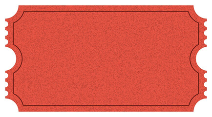 Blank vintage red paper ticket with textured and flat isolated on transparent background. Retro cinema movie carnival entry stub, event invitations, lottery raffle contests, and entertainment. © Mdibrahim