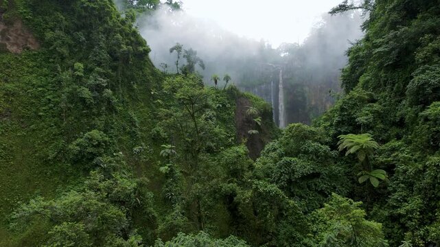 Majestic Waterfall from Above | Drone Shot Java Island Indonesia Tumpak Sewu