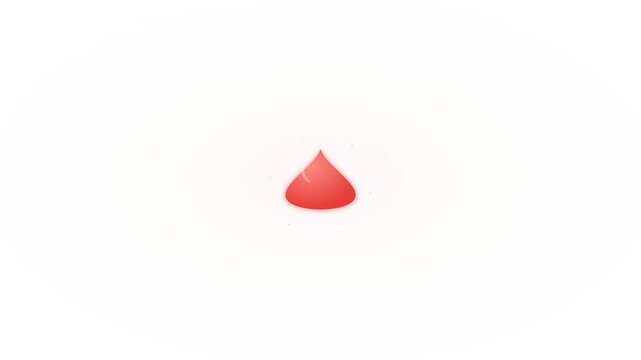 Blood Drop Morphing into Heart Medical Symbol Transformation Loop 4K