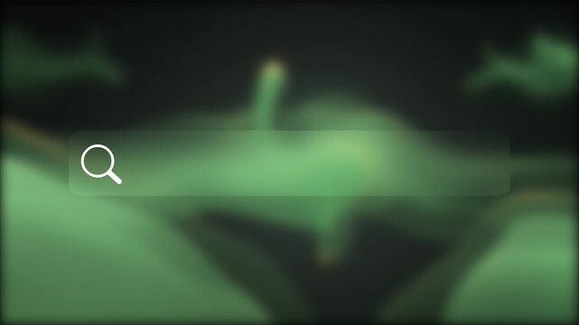 Minimalist Search Bar Interface Dark Green Cinematic Bokeh Abstract Digital Presentation Web Navigation