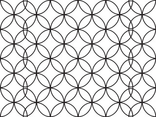 Fototapeta premium Minimalist Dark Green Geometric Interlocking Circle Seamless Pattern Background Design