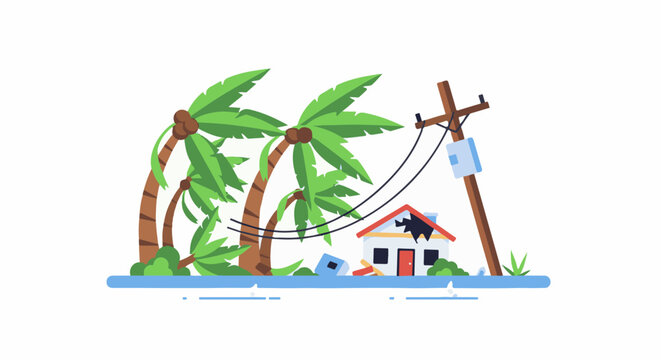 Tropical storm ravages coastline, toppling palms and damaging house, knocking out power