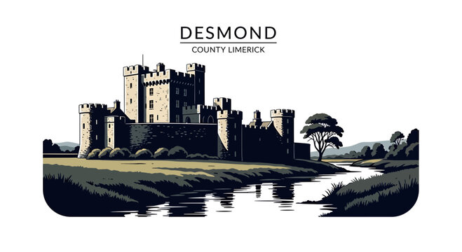 Historic Desmond Castle Landmark in County Limerick Ireland