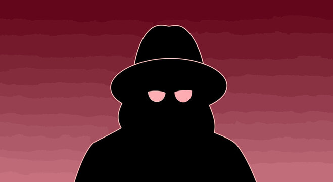 Anonymous incognito silhouette with fedora and sunglasses
