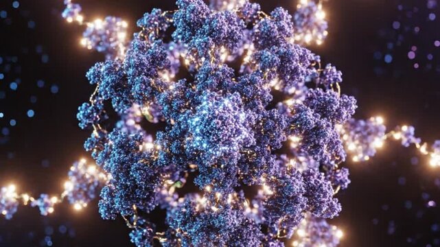 Abstract Protein Molecule Structure, DNA Helix, Cell Biology, Science Research