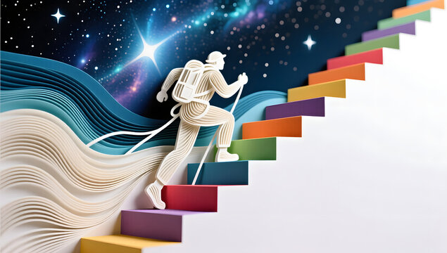 Striving for Success Dreams Peak Illustration