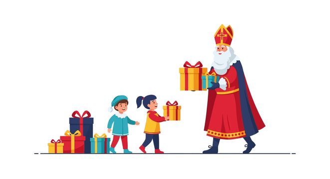 Saint Nicholas Giving Gifts to Children
