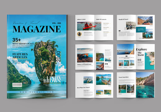 Travel Magazine Template Layout