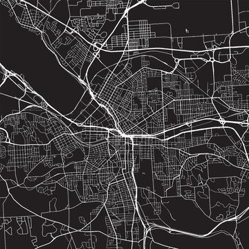 Syracuse New York Vector Map, Detailed City Street Map Black and White Minimalist Line Art