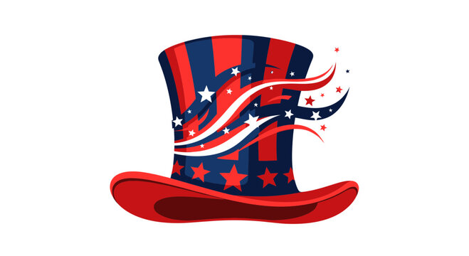 Uncle Sam Hat with Stars and Stripes USA Flag Design