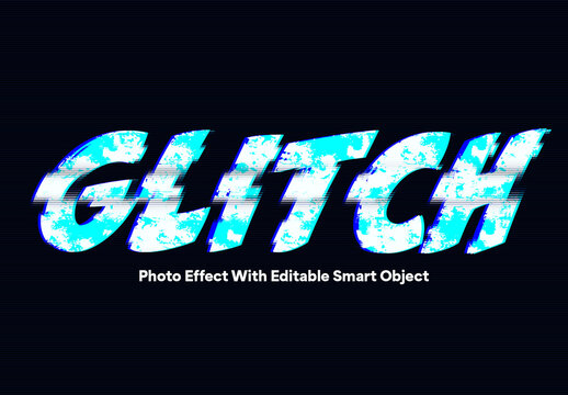Glitch Text Effect With Editable Smart Object