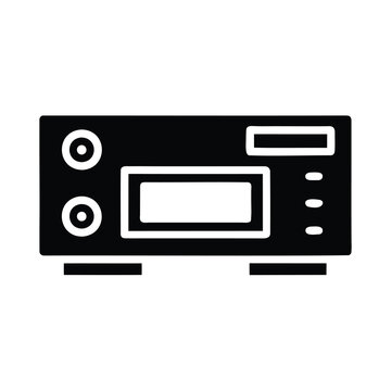 DVR outline icon, Black and White Floating DVR Product Mockup Vector Silhouette