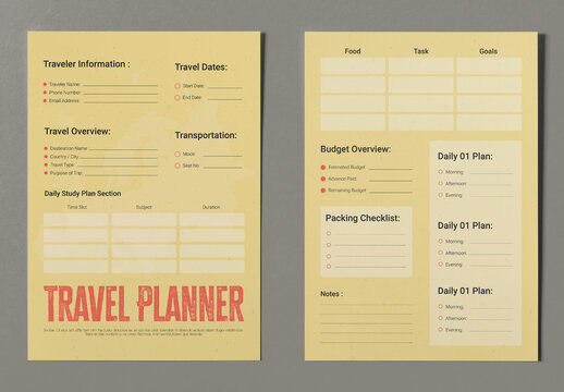 Vacation And Travel Planner Template