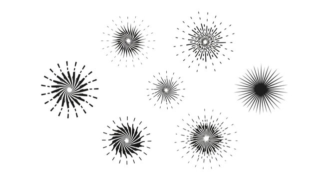 Black and white abstract burst designs.
