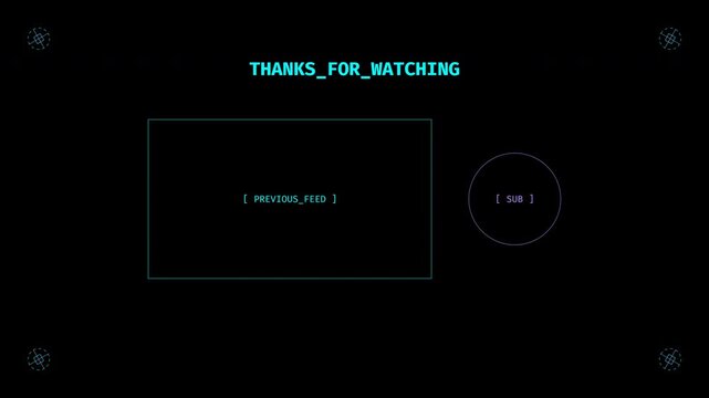 Minimalist digital interface end screen featuring static text elements and clean graphic overlays designed for YouTube channel video outro branding
